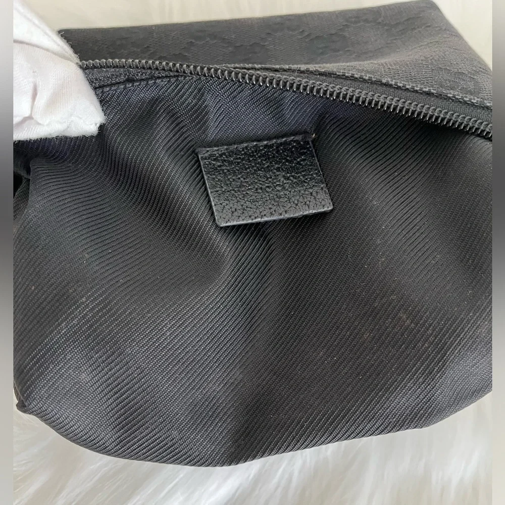 Gucci GG Black Monogram Cosmetic Pouch Italy